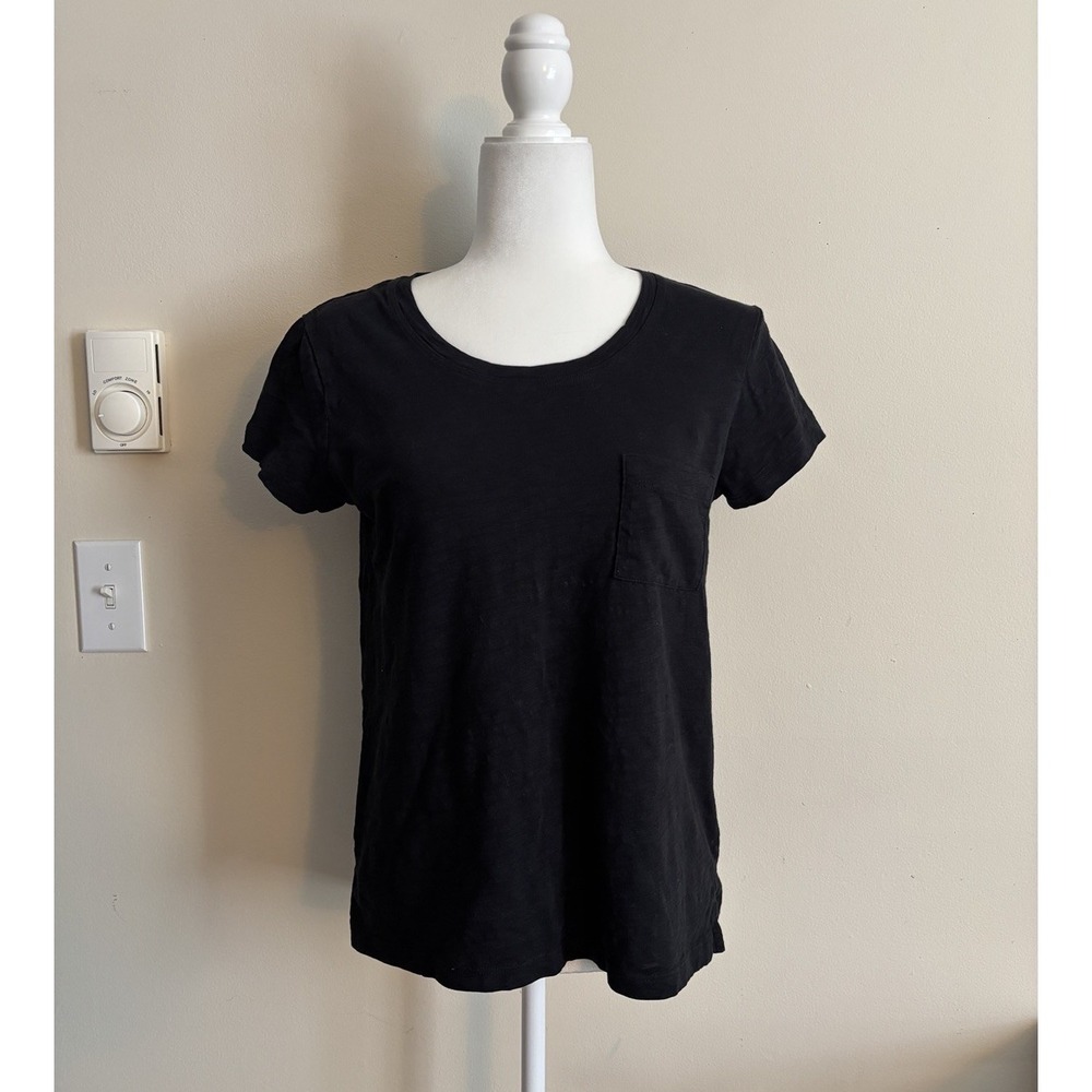 Escape by Habitat Clothing Womens‎ XS T Shirt Top Cotton Coastal Black Casual